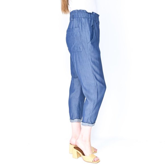 HATCH Maternity Blue Tapered Cropped Pants - Picture 3 of 5